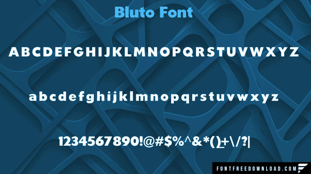 Attributes of the Bluto Font