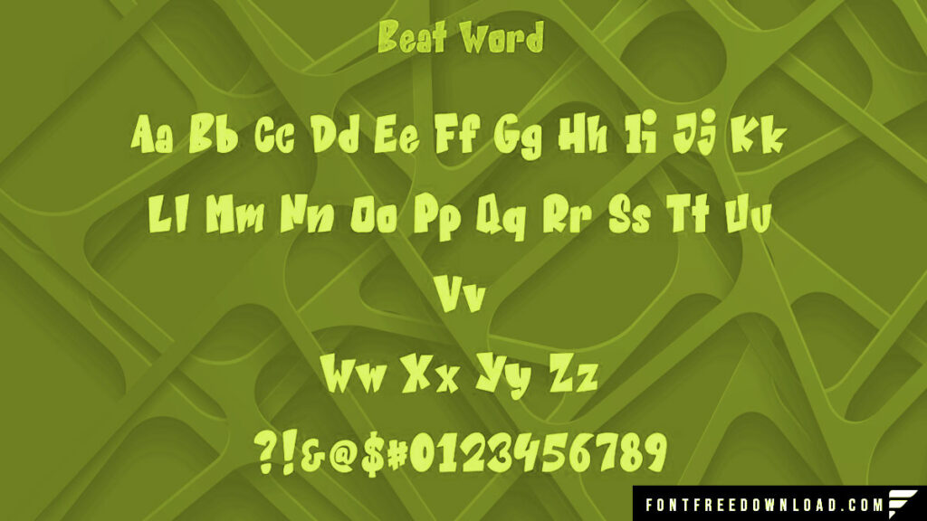 Main Attributes of Beat Word Typeface