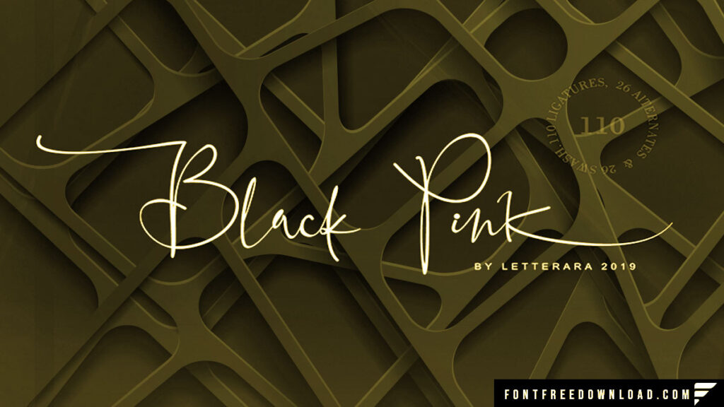 Black Pink Signature Font Free Download