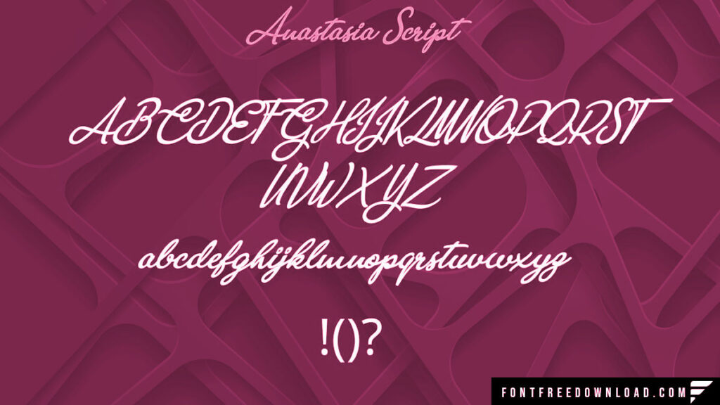 Key Attributes of the Anastasia Script Font