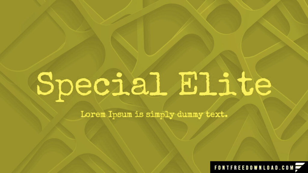 Special Elite Font Free Download TTF