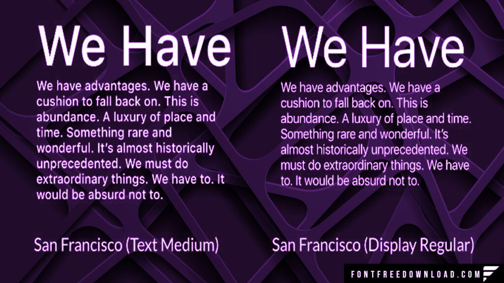 The San Francisco Font Collection