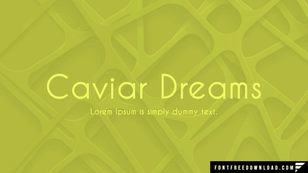 Caviar Dreams Font Family Free Download