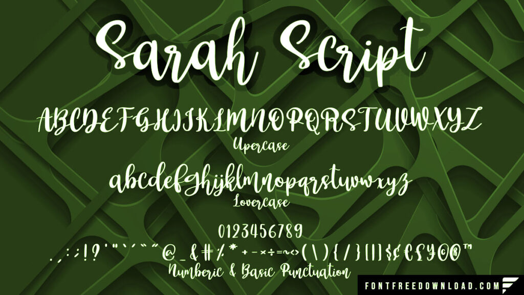 Sarah Script Font Family Free Download