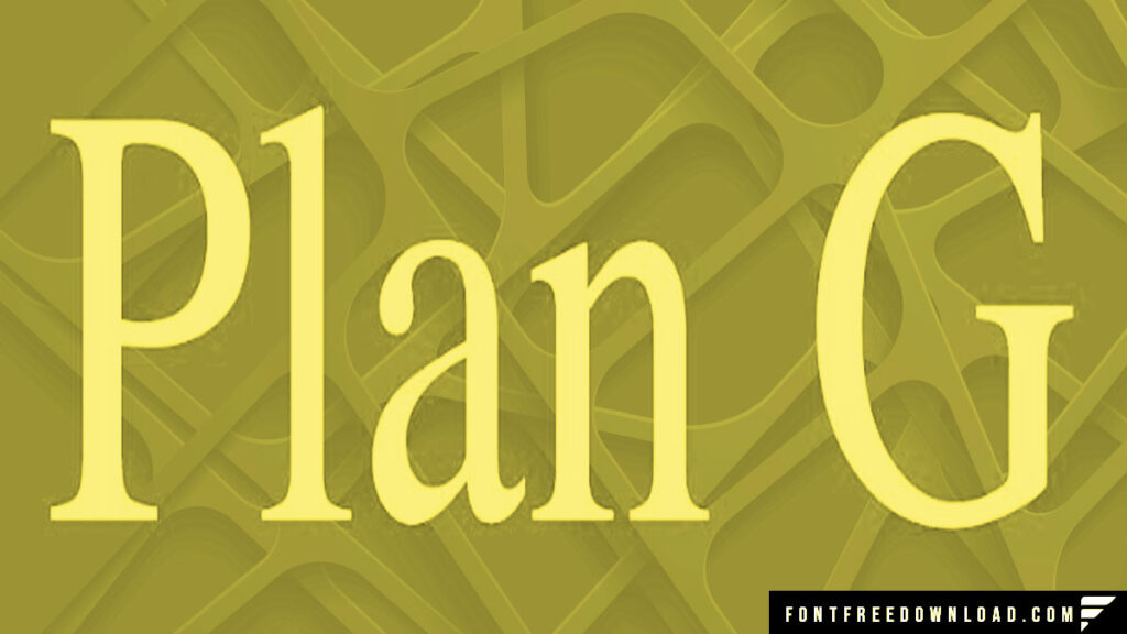 Plan G Typeface