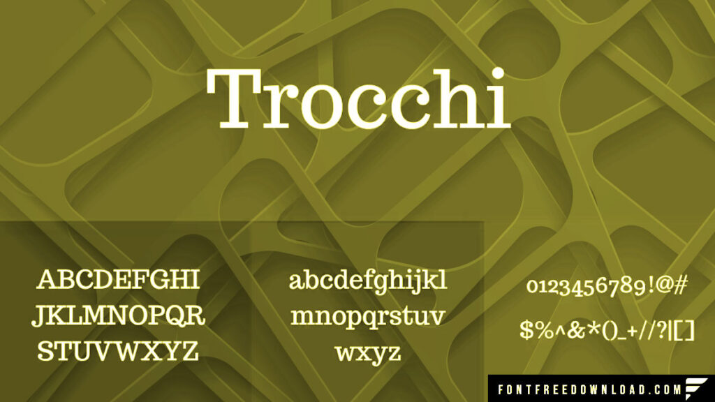 Available Weights and Styles of the Trocchi Font